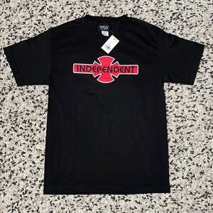 Independent Skateboarding NHS Tee Shirt Black Short Sleeve Red Logo Men’s Small